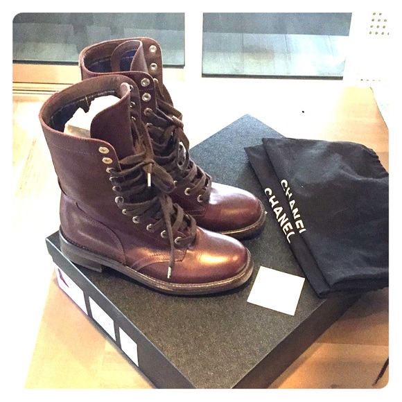 CHANEL Shoes - CHANEL Flannel Fold Combat Boots